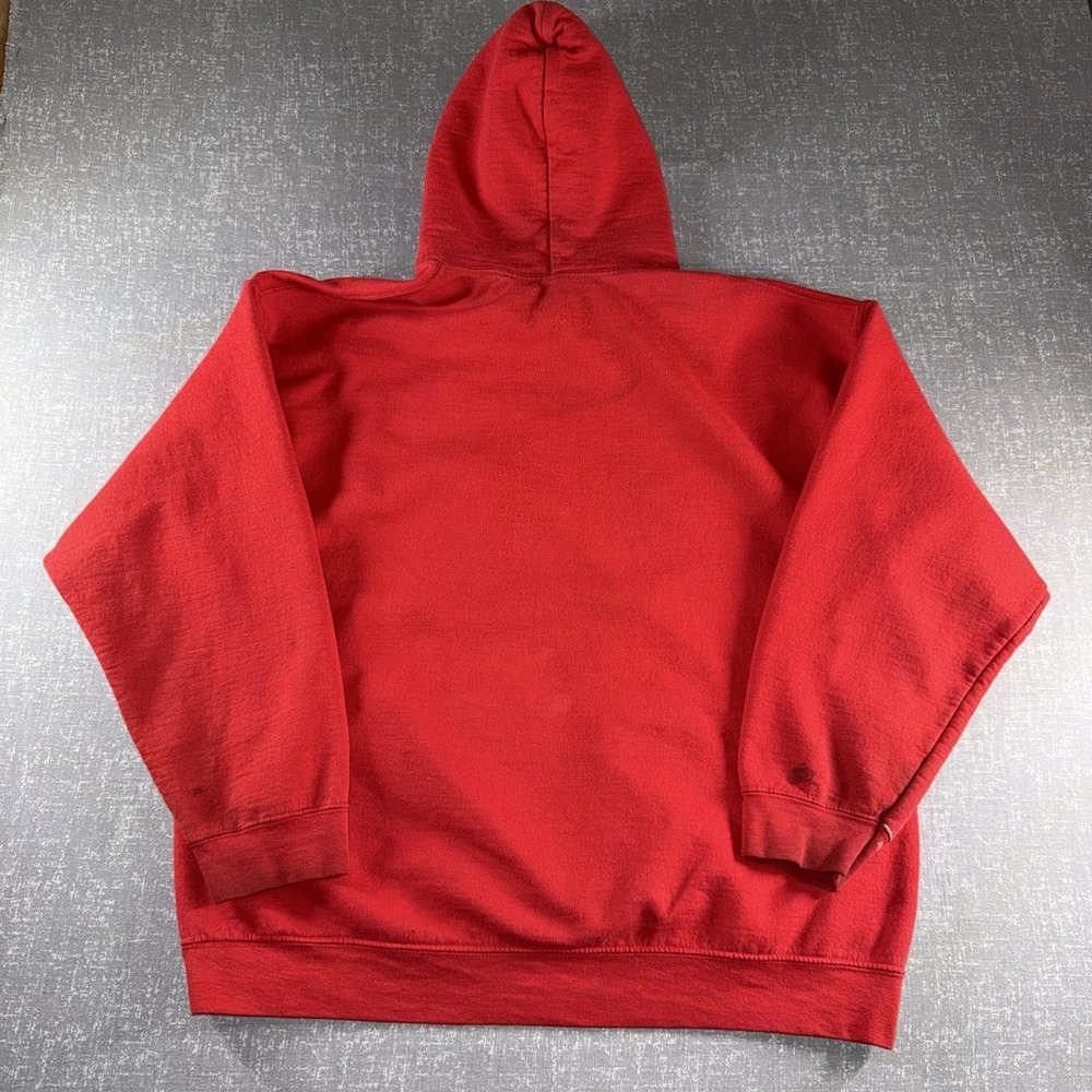 Gildan Hoodie Mens XL Red H-E-B Polar Bear Graphic Fleece Pullover Sweatshirt - Picture 12 of 13